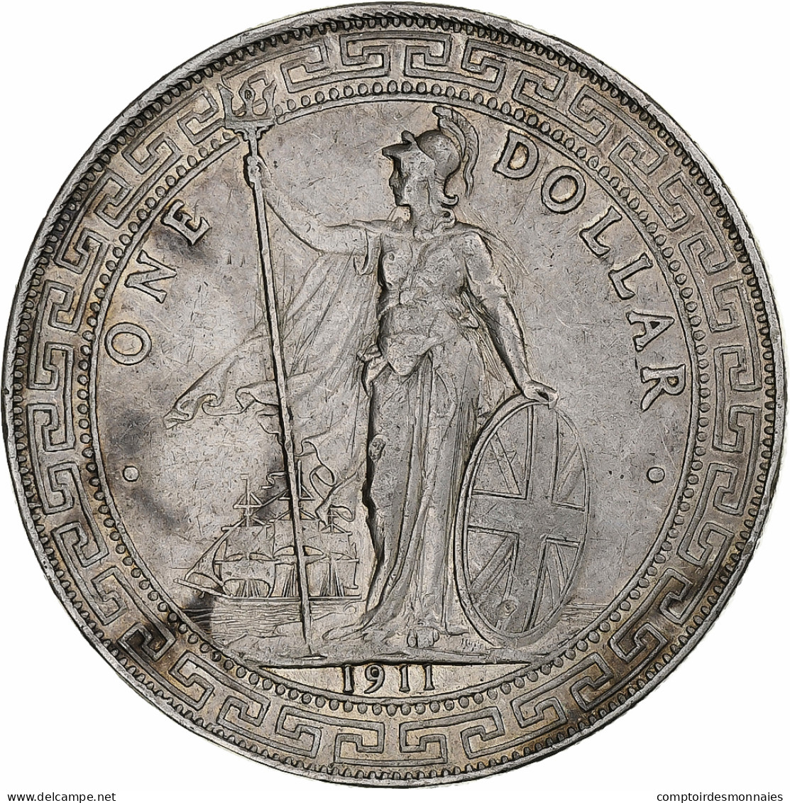 Royaume-Uni, George V, Trade Dollar, 1911, Bombay, Argent, TTB+ - Colonies