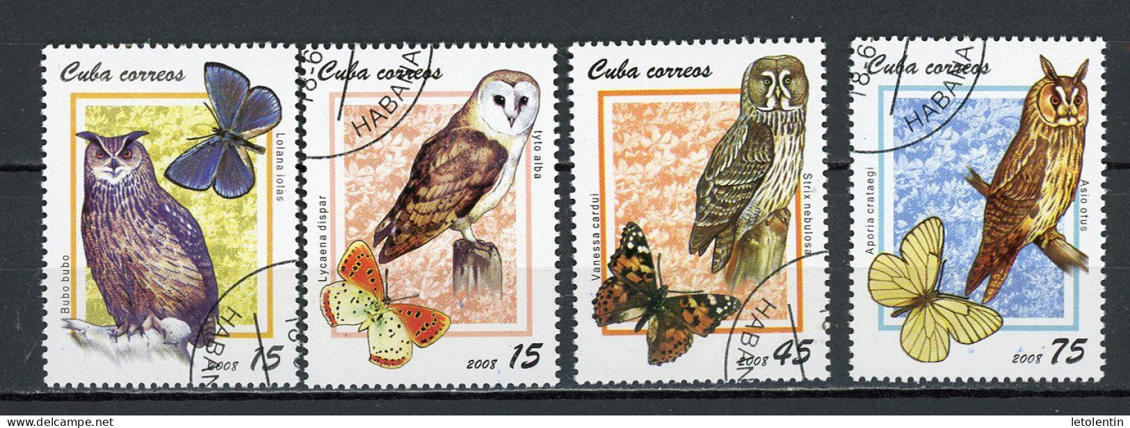 CUBA -  OISEAUX & PAPILLONS  N°Yt 4592+4593+4594+4596 Obli. - Gebruikt