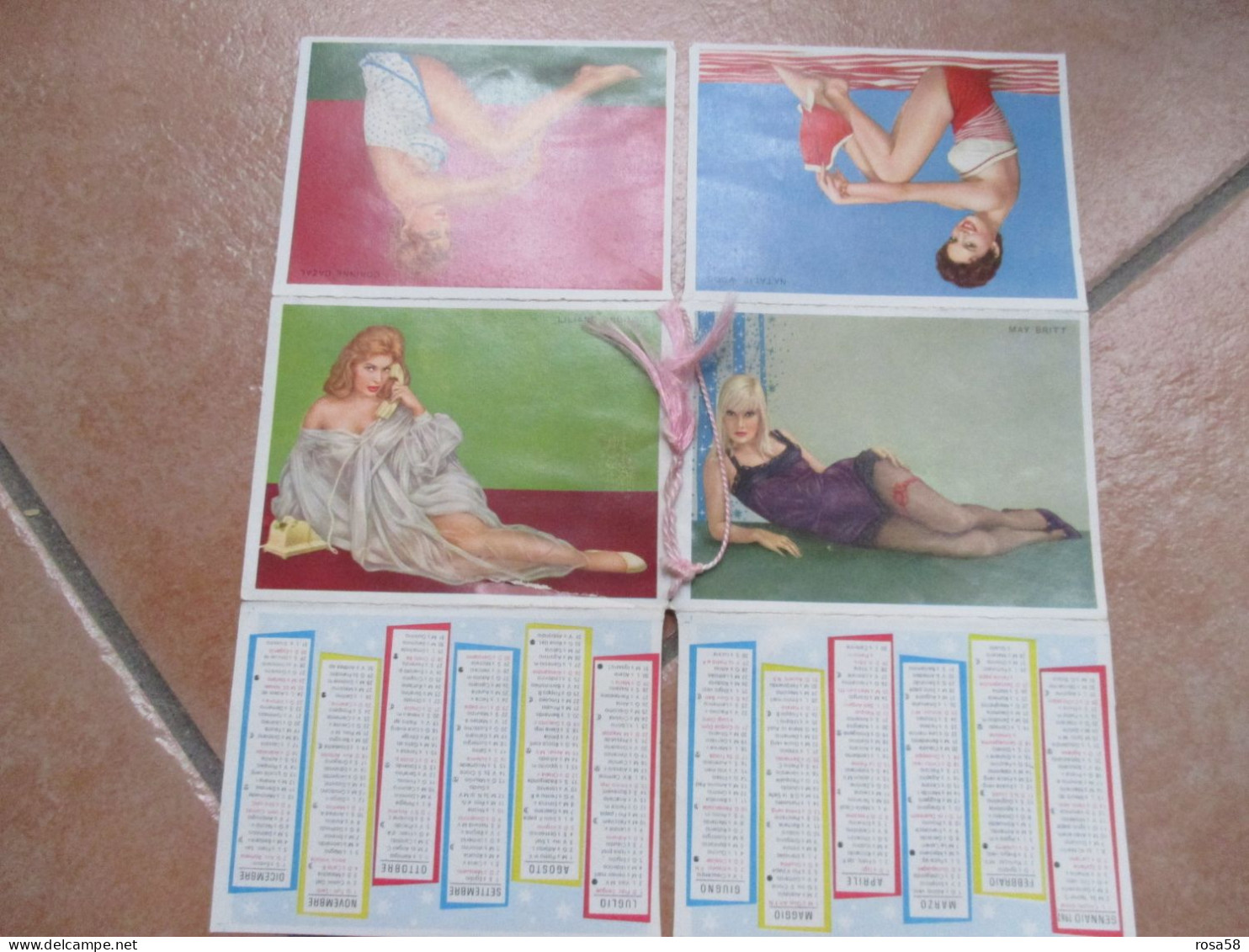 1962 ABBE LANE Formato Grande Calendarietto Natalie Wood Corinne Cazal May Britt Liliane Brousse - Small : 1961-70