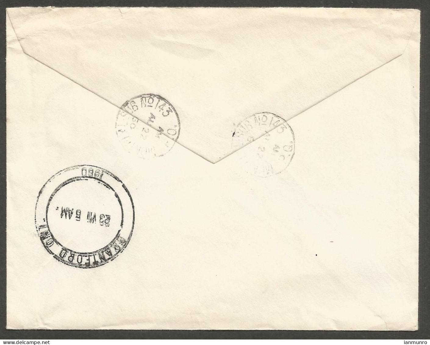 1960 Registered Cover 25c Chemical CDS Montreal Sub No 143 PQ Quebec To Brantford Ontario Barrel - Postal History