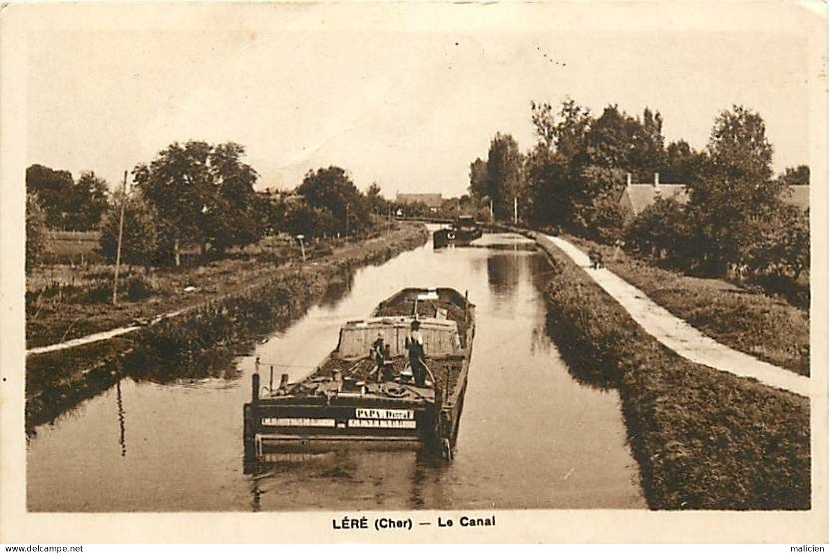 -dpts Div.-ref-BM757- Cher - Léré - Le Canal Du Berry - Peniche PAPA D 1374L  - Peniches - Canaux - - Lere