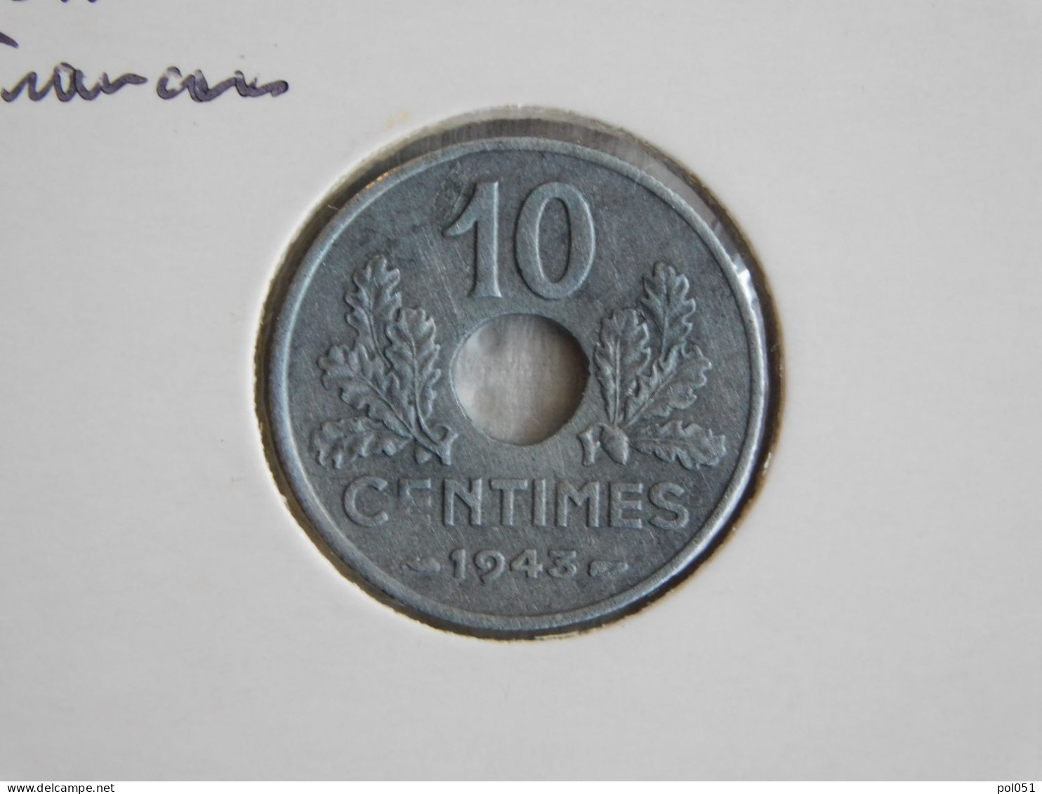 France 10 Centimes 1943  ÉTAT FRANÇAIS, GRAND MODULE (375) - 10 Centimes