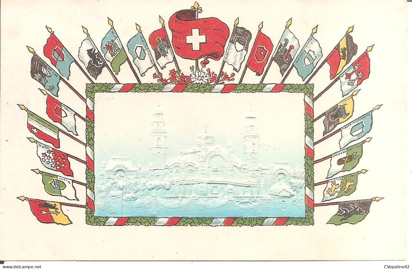 Carte Avec Drapeaux Du Canton Du JURA (SUISSE) Avec Gravure En Relief - Autres & Non Classés