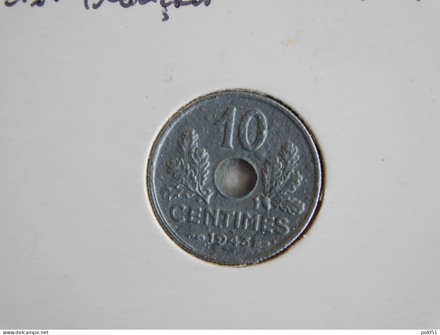 France 10 Centimes 1943  ÉTAT FRANÇAIS, PETIT MODULE (376) - 10 Centimes