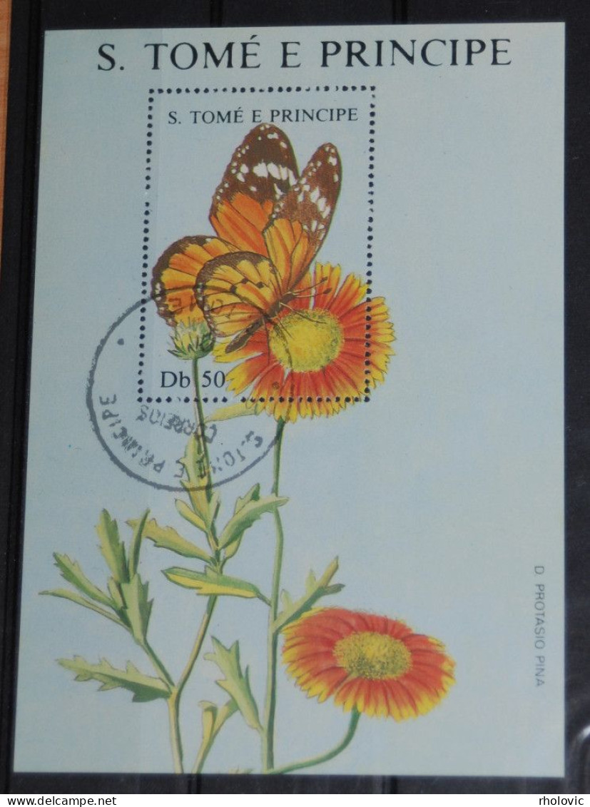 SAO TOME E PRINCIPE 1988, Butterflies, Insects, Fauna, Mi #B181, Souvenir Sheet, Used - Papillons