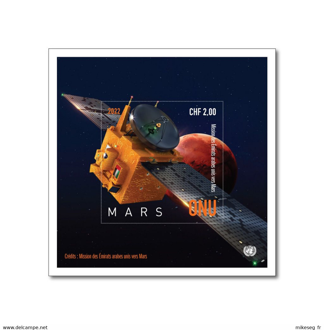 ONU Genève 2022 - "Planet Mars" Feuillet ** - Hojas Y Bloques