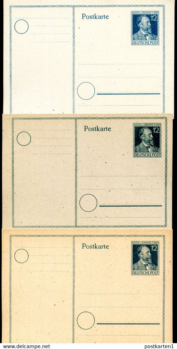 P965 A-c 3 Postkarten Farbvarianten 1947 Kat. 20,00 € - Postwaardestukken