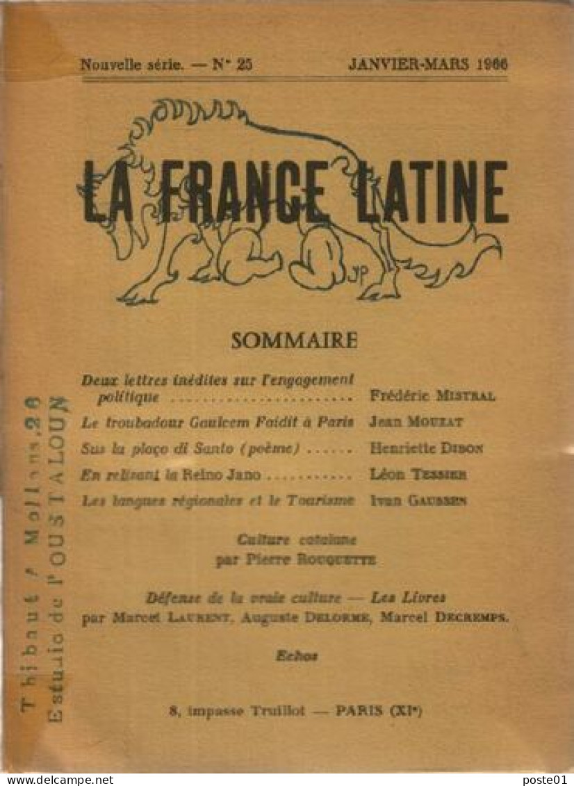 La France Latine N° 25 - Zonder Classificatie