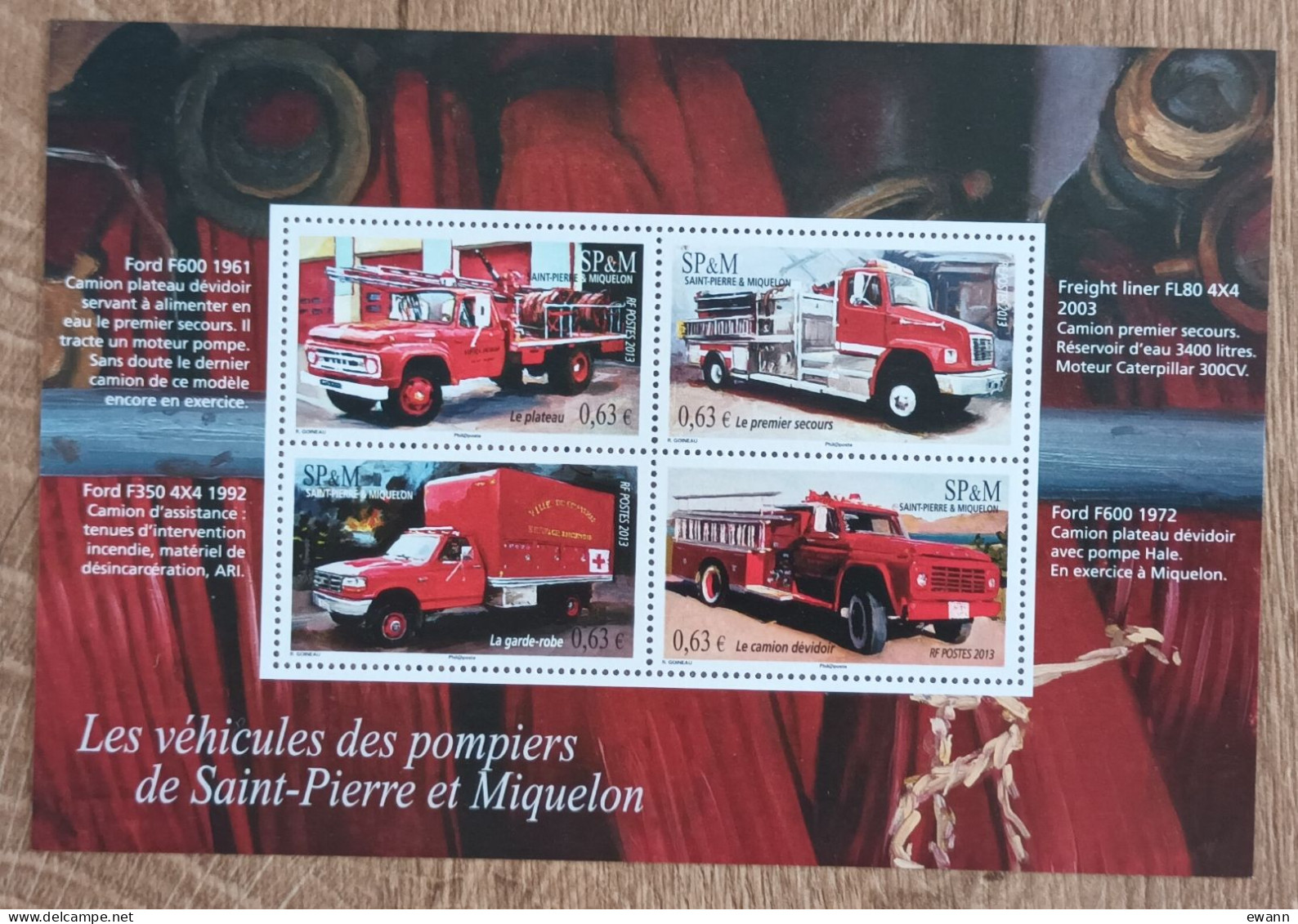 Saint Pierre Et Miquelon - Feuillet YT N°F1078 - Transport / Véhicules De Pompiers - 2013 - Neuf - Ungebraucht