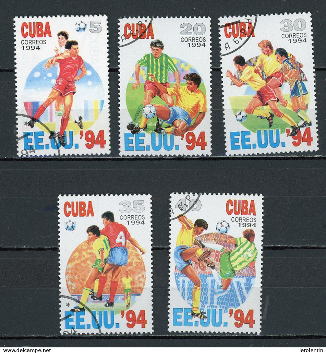 CUBA -  COUPE DU MONDE DE FOOT  N°Yt 3345/3349 Obli. - Gebruikt