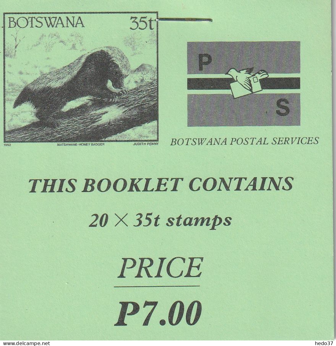 Bostwana N°670 - Blaireau - Carnet De 20 Ex. - Neuf ** Sans Charnière - TB - Botswana (1966-...)