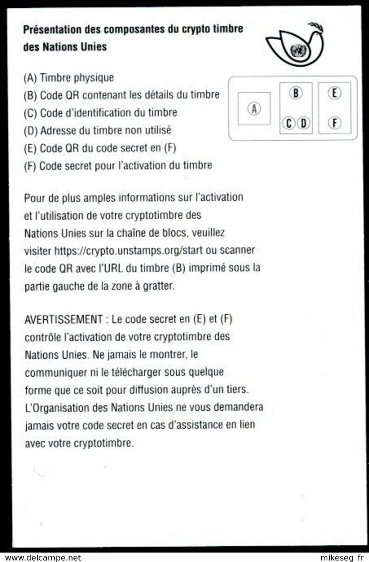 ONU Genève 2022 - Crypto Stamp ** Zones B C D E F Non Grattées (voir Description) - Blokken & Velletjes