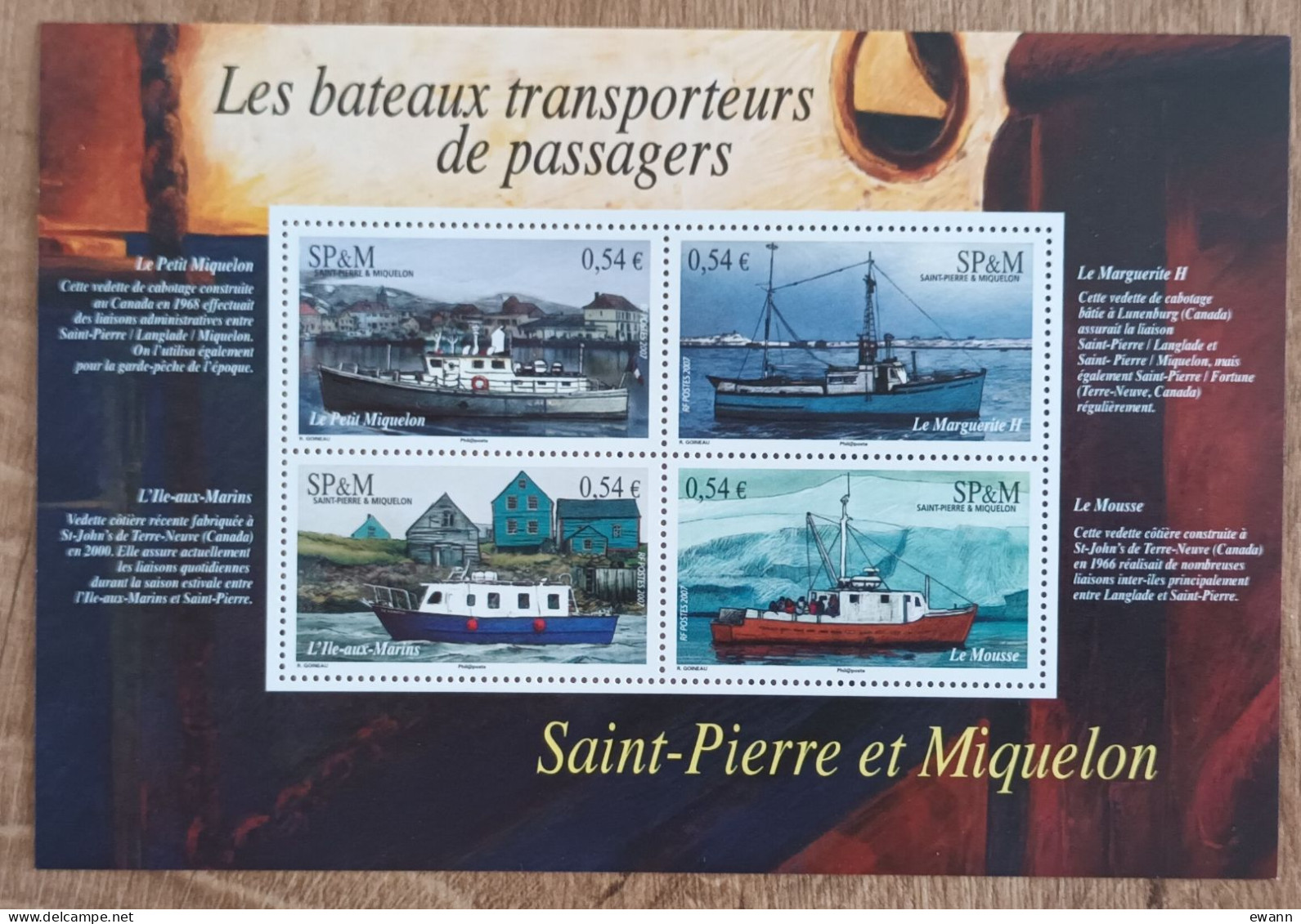 Saint Pierre Et Miquelon -  YT BF N°12 - Bateaux Transporteurs De Passagers - 2007 - Neuf - Blocks & Sheetlets