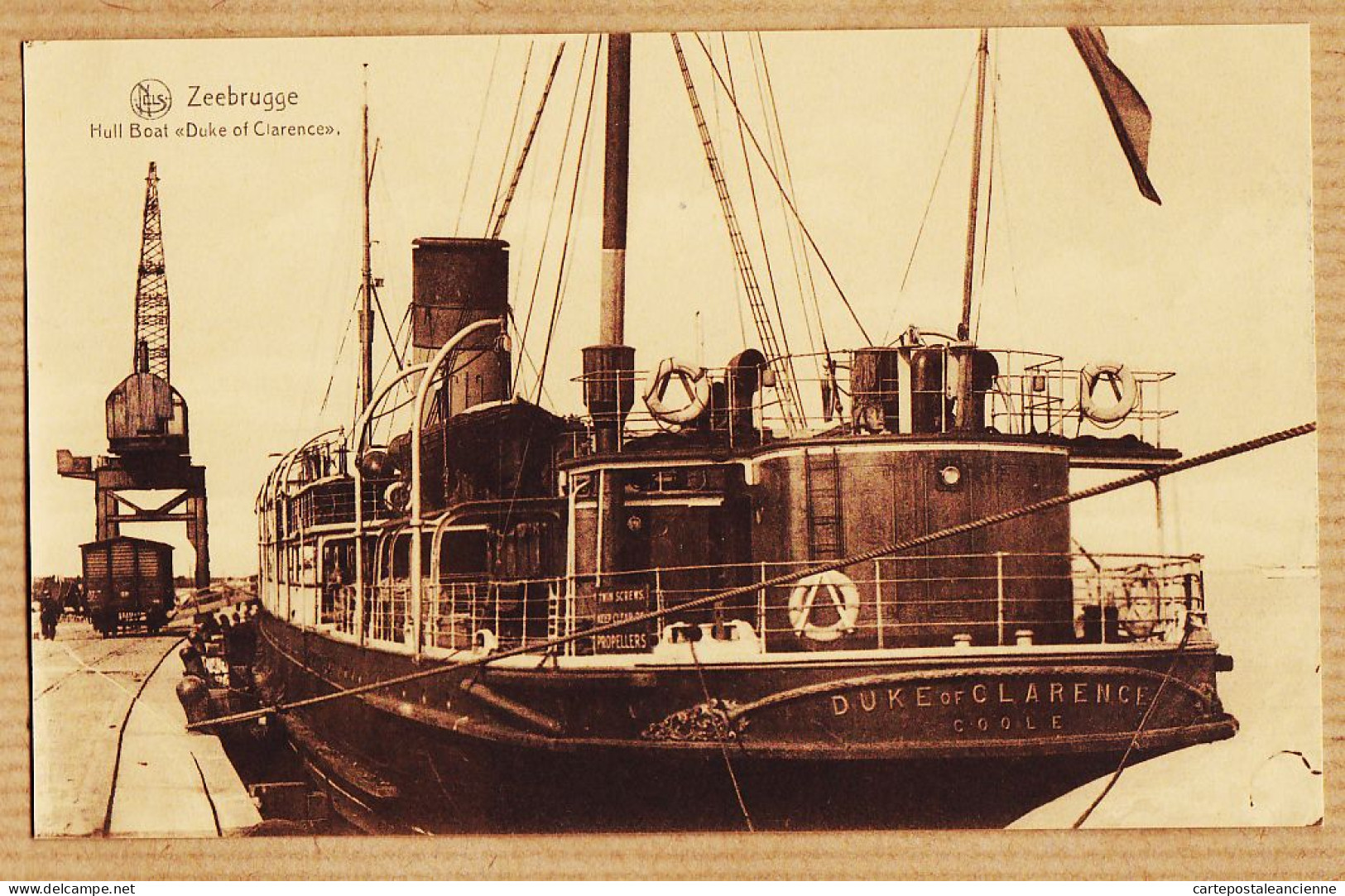 18060 / België ZEEBRUGGE Hull Boat DUKE Of CLARENCE Coole Cpbat 1920s NELS Edition REVYN  Etat PARFAIT - Zeebrugge