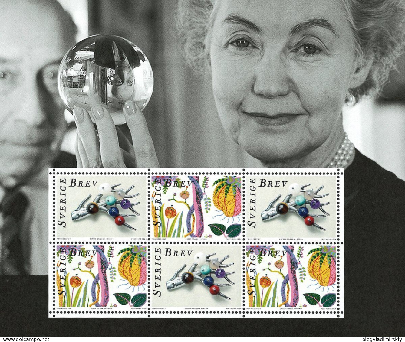 Sweden Suède Suède 2024 Classic Design Set Of 6 Stamps In Block MNH - Blokken & Velletjes