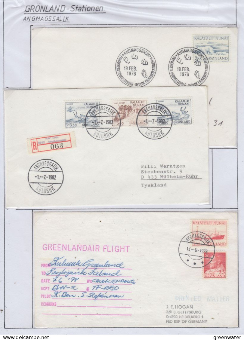 Greenland Registered Cover + Cover + Arctic Flight  Ca Angmagssalik   (KG154A) - Estaciones Científicas Y Estaciones Del Ártico A La Deriva