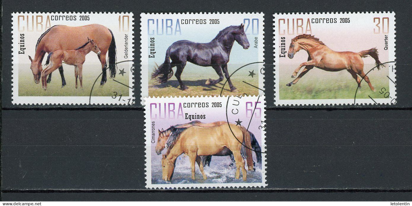 CUBA -  CHEVAUX  N°Yt 4291/4294 Obli. - Gebraucht