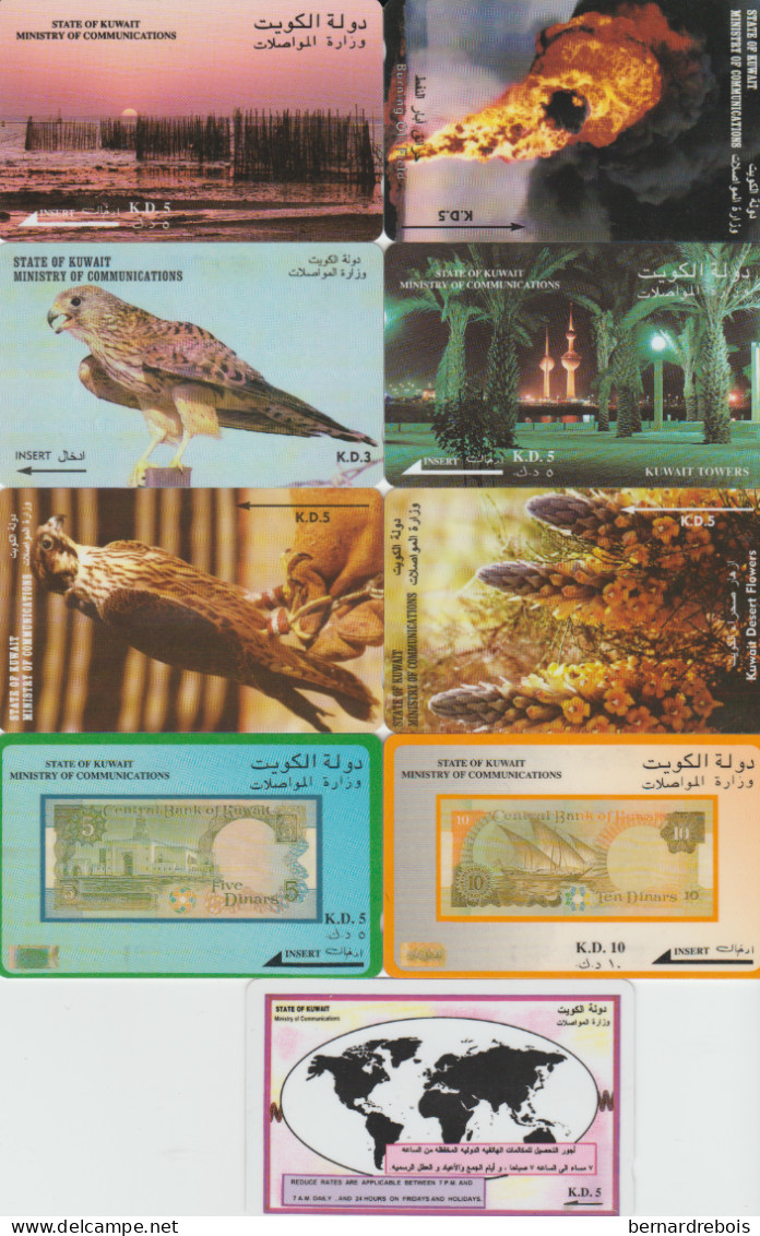 A03 - 9 TELECARTES DU KOWEIT Différentes Pour 3 Euros - Kuwait