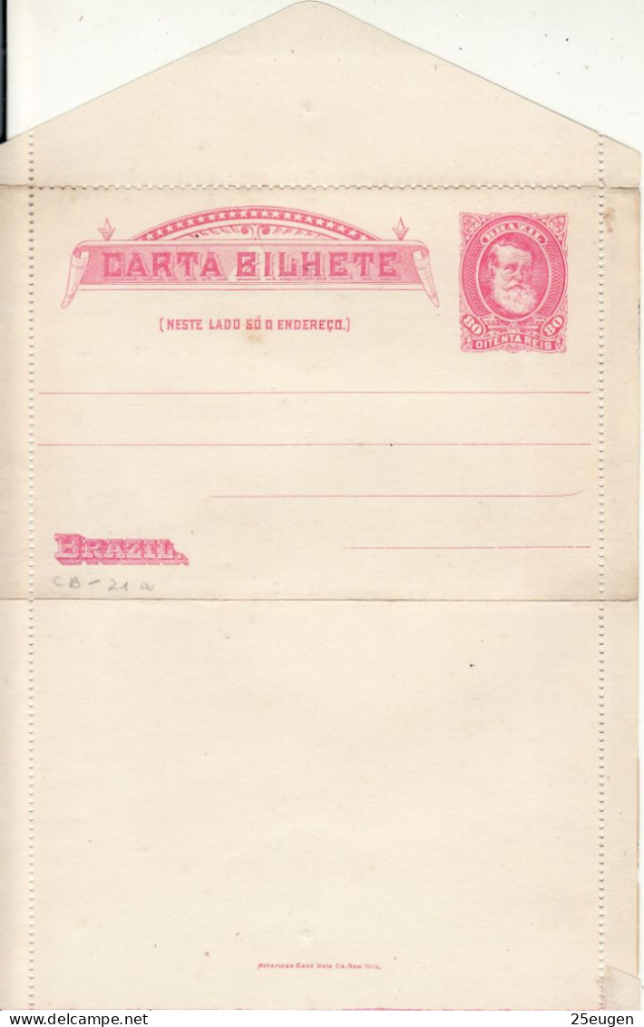 BRAZIL 1889 COVER LETTER UNUSED - Covers & Documents