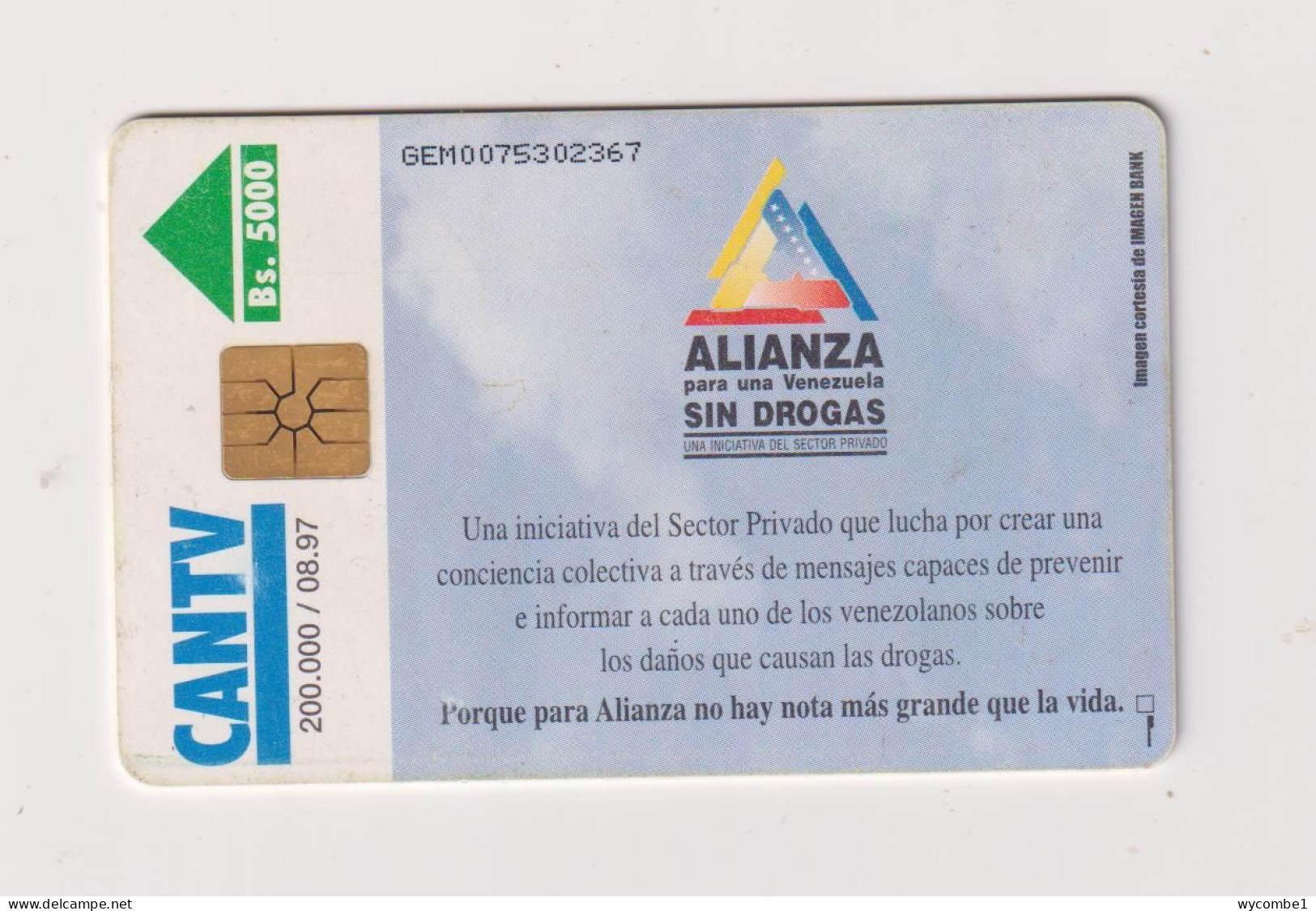 VENEZUELA  -  Alianza Anti AIDS Drugs Chip Phonecard - Venezuela