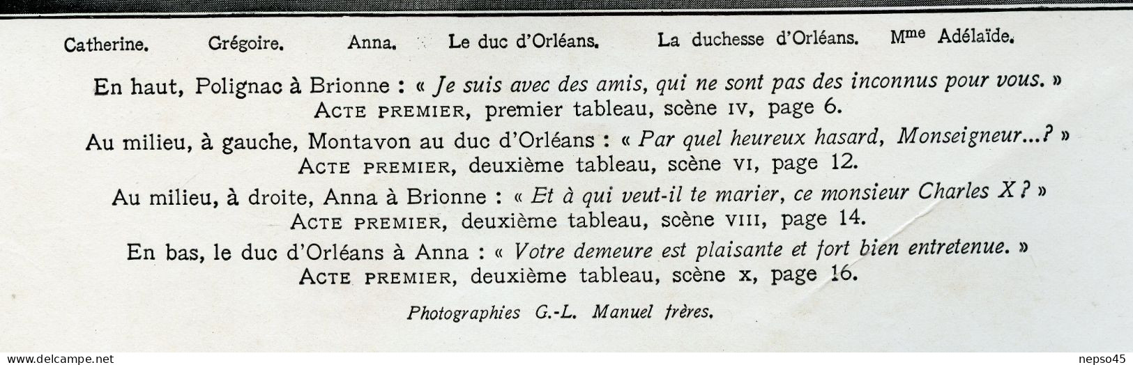 Théâtre de L'Odéon.1936.Vive le Roi de Louis Verneuil.Elvire Popesco.André Lefleur.Raymond Girard.Louis Seigner.