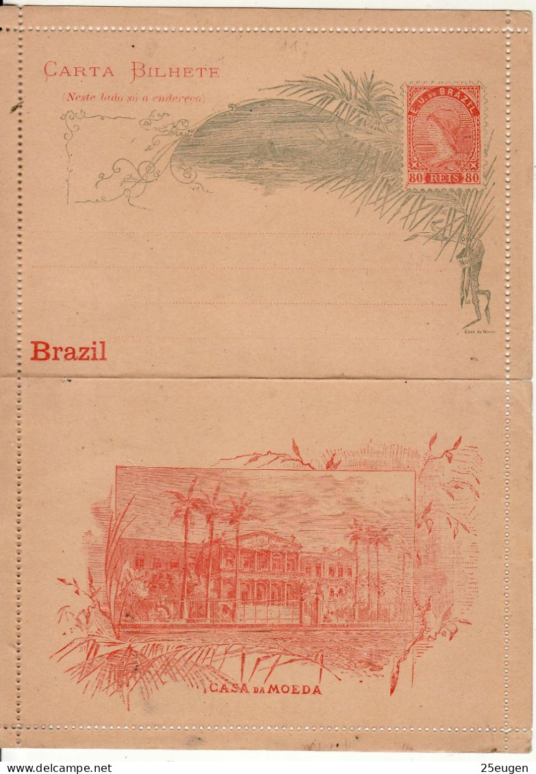 BRAZIL 1891 COVER LETTER UNUSED - Covers & Documents