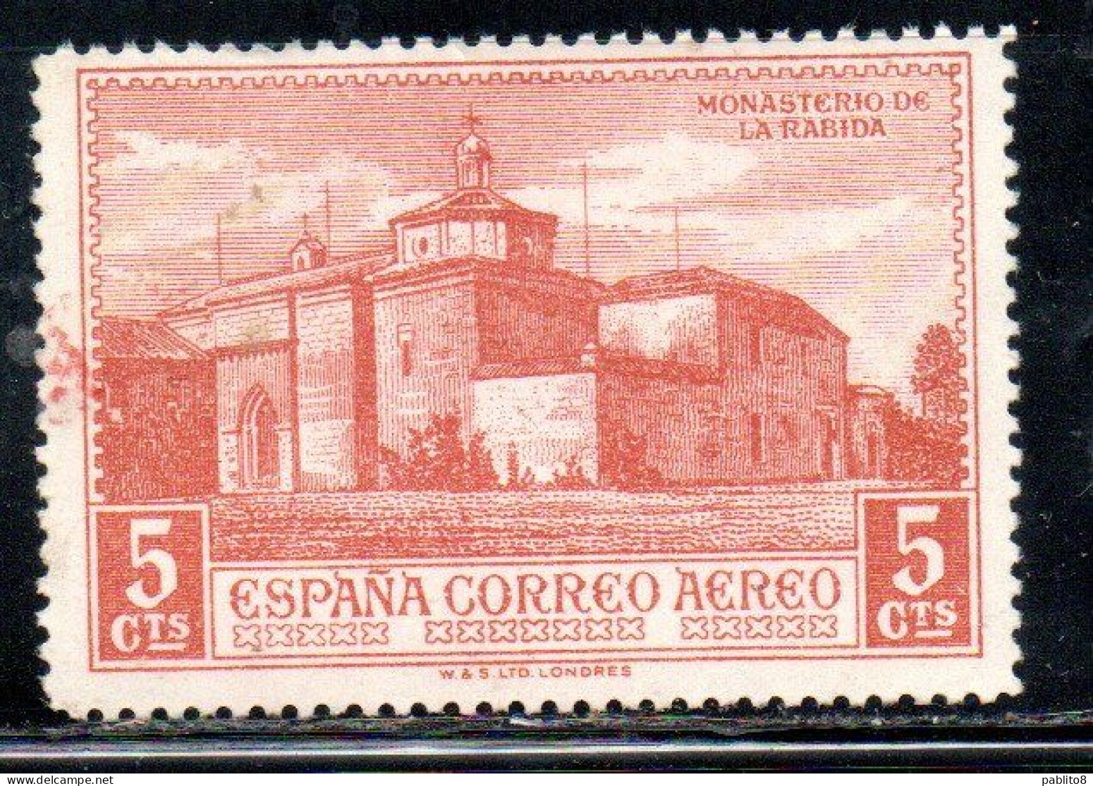 SPAIN ESPAÑA SPAGNA 1930 AIR POST MAIL AIRMAIL CHRISTOPHER COLUMBUS ISSUE LA RABYDA MONASTER  5c MLH - Ongebruikt