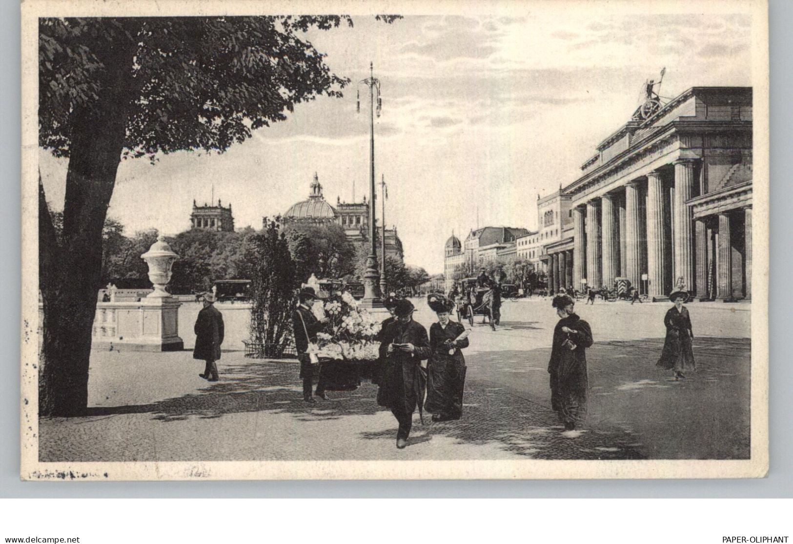 1000 BERLIN, Blumenstand Vor Dem Brandenburger Tor, 1911 - Porta Di Brandeburgo
