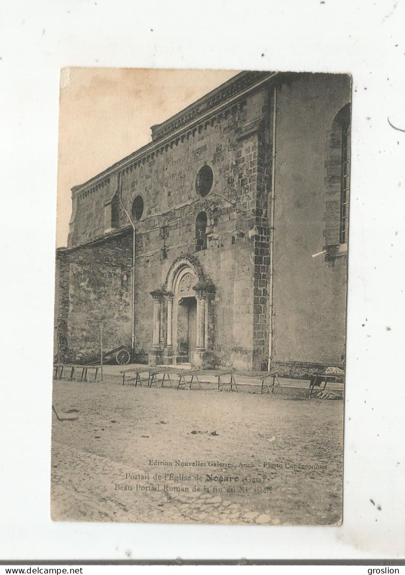 PORTAIL DE L'EGLISE DE NOGARO (GERS) BEAU PORTAIL ROMAN DE LA FIN DU XI E SIECLE - Nogaro