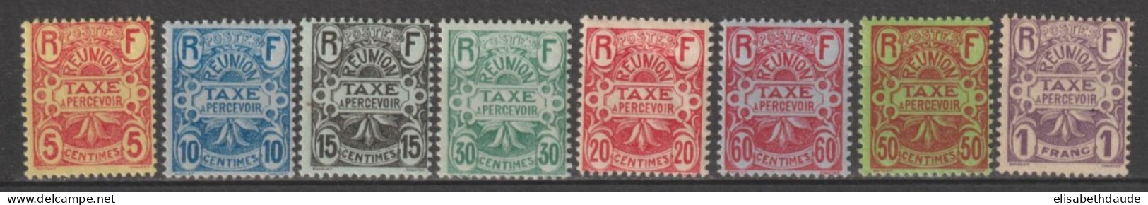 REUNION - 1907 - TAXE ANNEE COMPLETE  YVERT N°6/13 ** MNH - COTE = 32 EUR. - Neufs