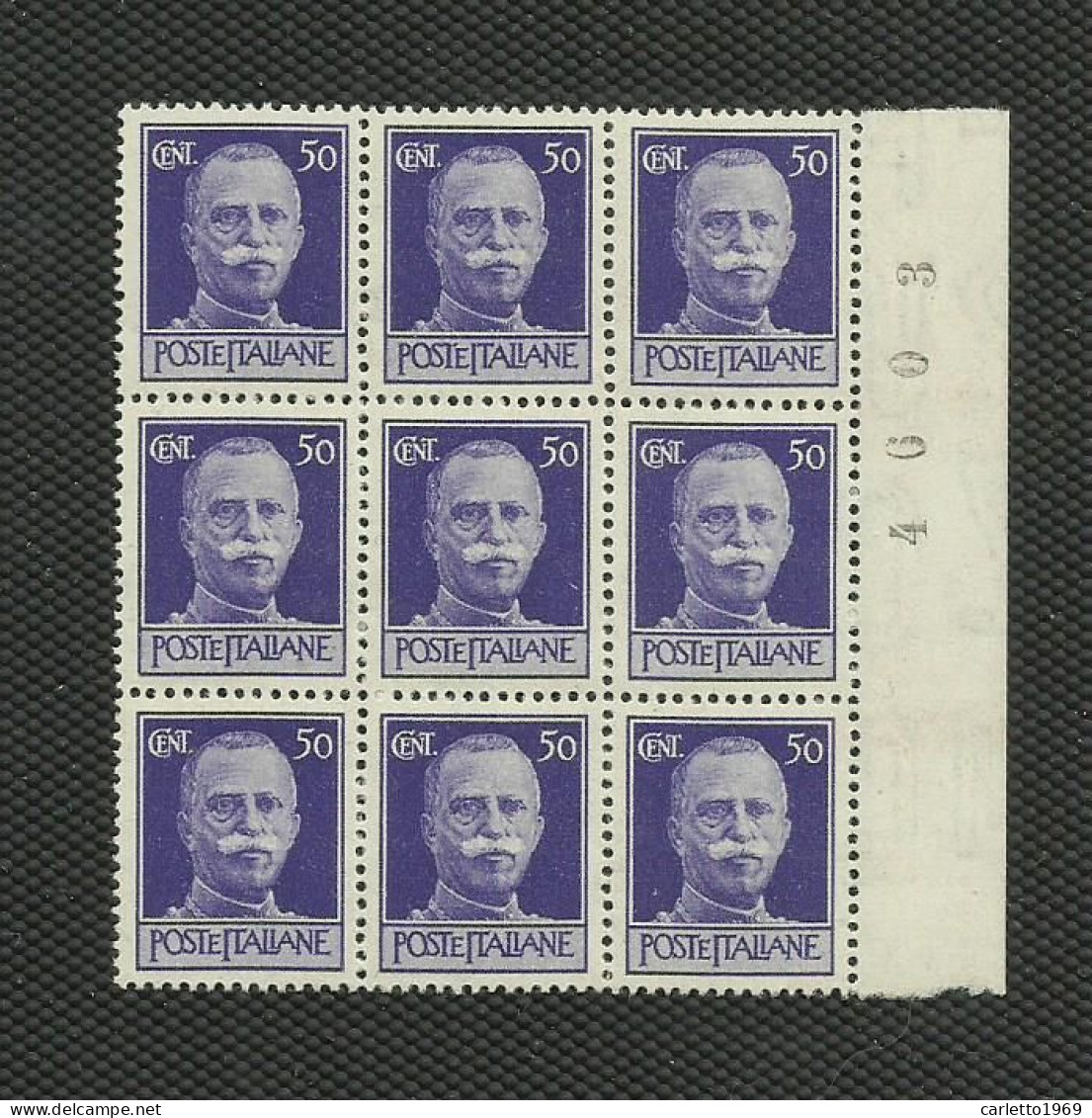 FOGLIO DA 9  FRANCOBOLLI CENT. 50 VITT. EMANUELE III - 1961-70:  Nuovi