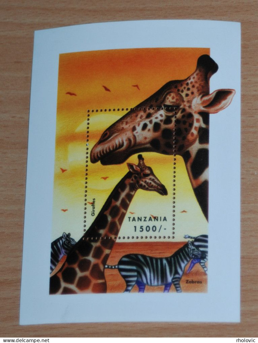 TANZANIA 2001, Giraffes, Animals, Fauna, Mi #B512, Souvenir Sheet, MNH** - Giraffen