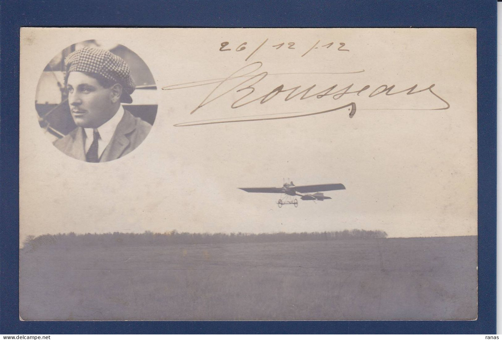 CPA Autographe Signature De Rousseau Aviateur Aviation Carte Photo - Flieger Und Astronauten