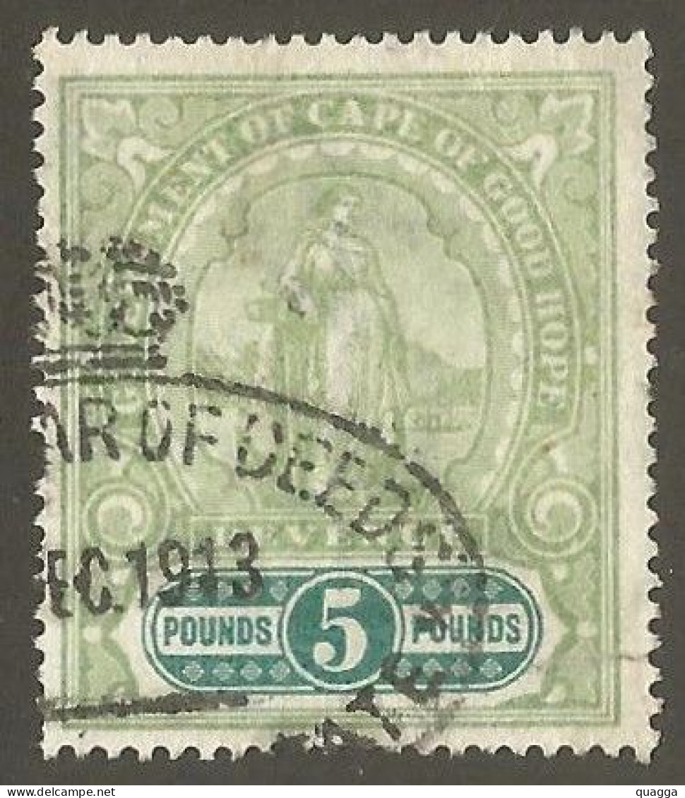 Cape Of Good Hope REVENUE 1898. 5 Pounds Green And Dark Green. Barefoot 142. - Cape Of Good Hope (1853-1904)