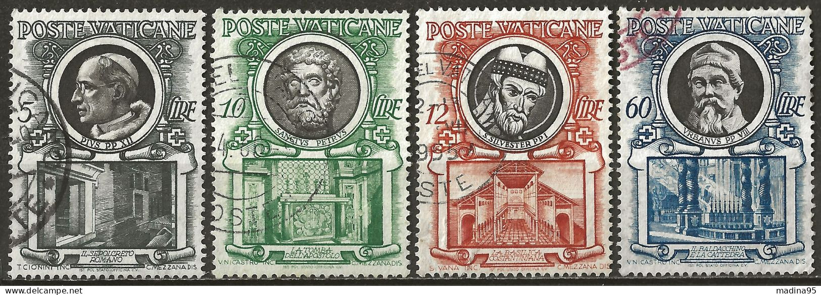 VATICAN: Obl., N° YT 177, 178, 179 Et 184, TB - Used Stamps