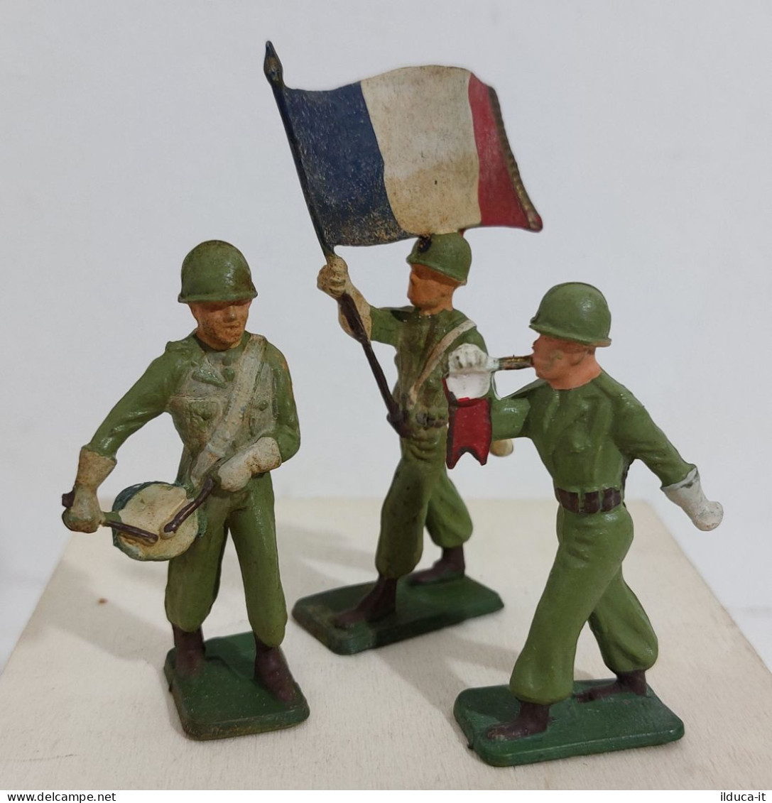 61254 Soldatini Plastica Starlux - Lotto 3 Militari Francesi - H. 5 Cm - Starlux