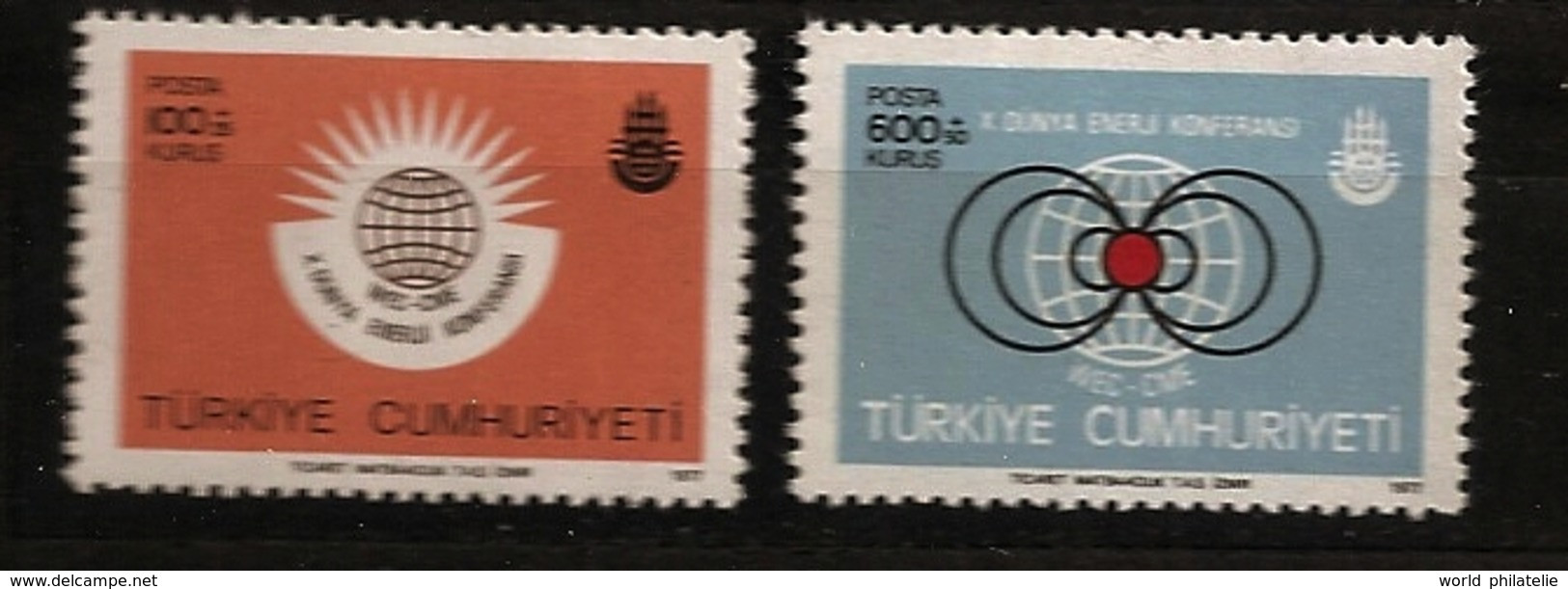 Turquie Türkiye 1977 N° 2198 / 9 ** Energie, Conférence Mondiale, Atome, Nucléaire, Gaz, Pétrole, Charbon, Electricité - Unused Stamps
