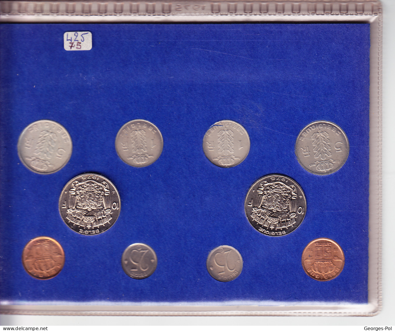 Monnaie Royale De Belgique 1975 Koninklijke Munt Van België. Carte De10 Pièces Non Circulées - FDC, BU, BE & Coffrets