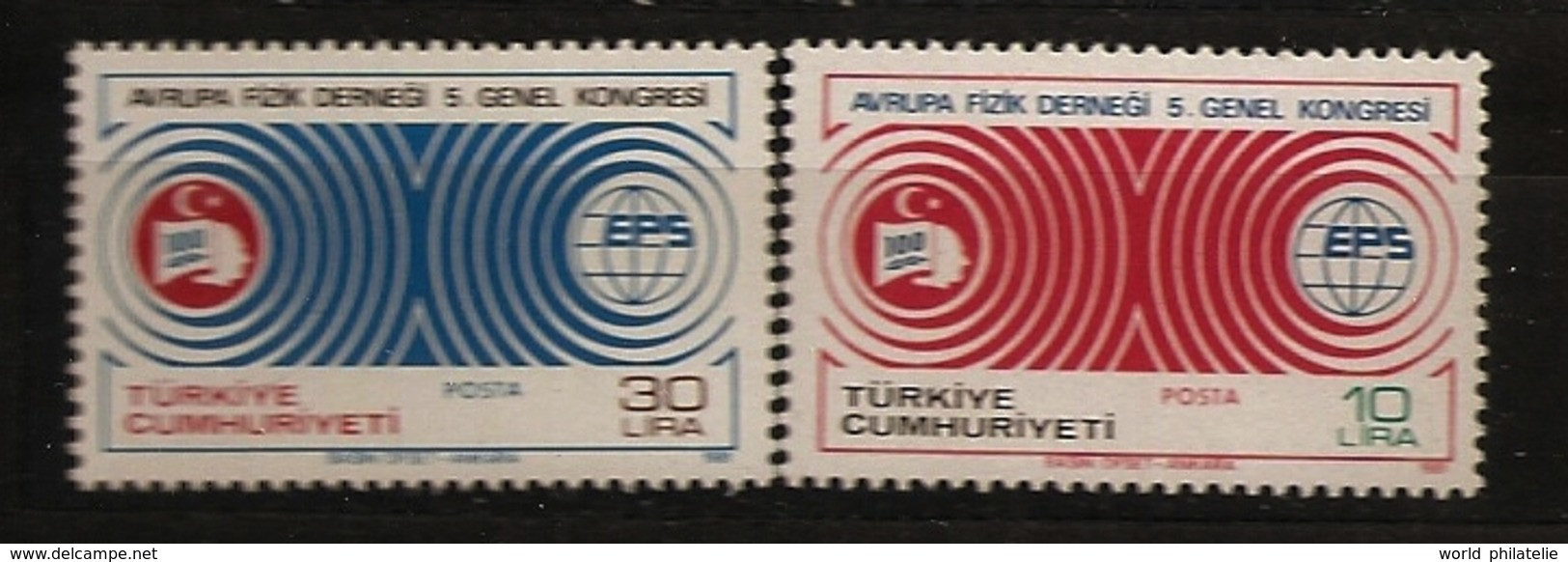 Turquie 1981 N° 2338 / 9 ** Société Européenne De Physique, Europe, Science, Prix, Edison Volta, Energies, Particules - Nuovi