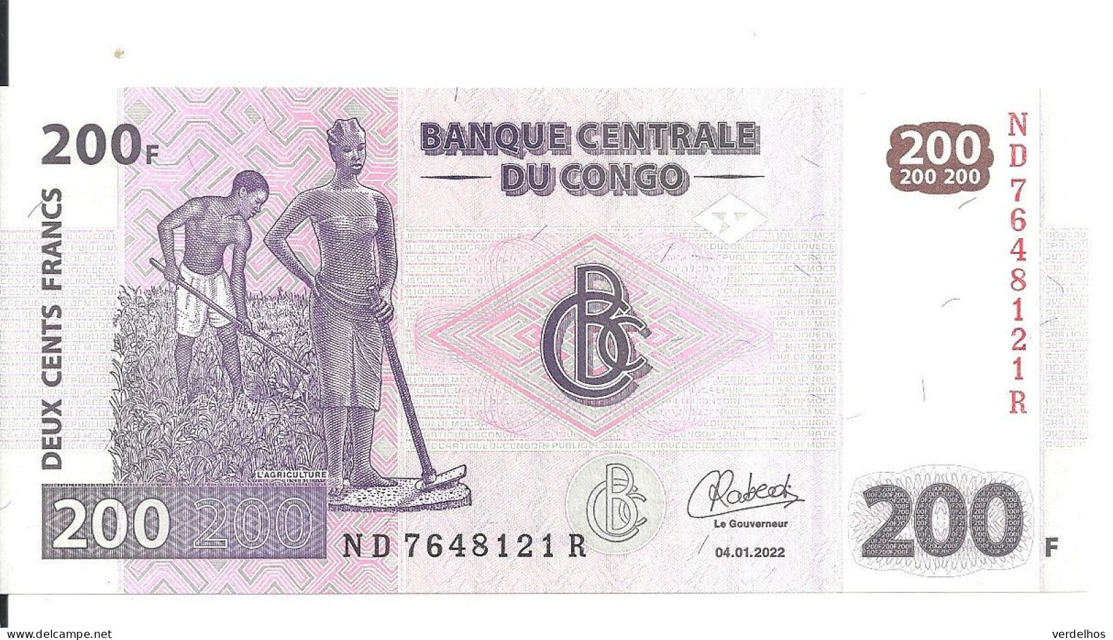 CONGO 200 FRANCS 2022 UNC P 99 D - Non Classés