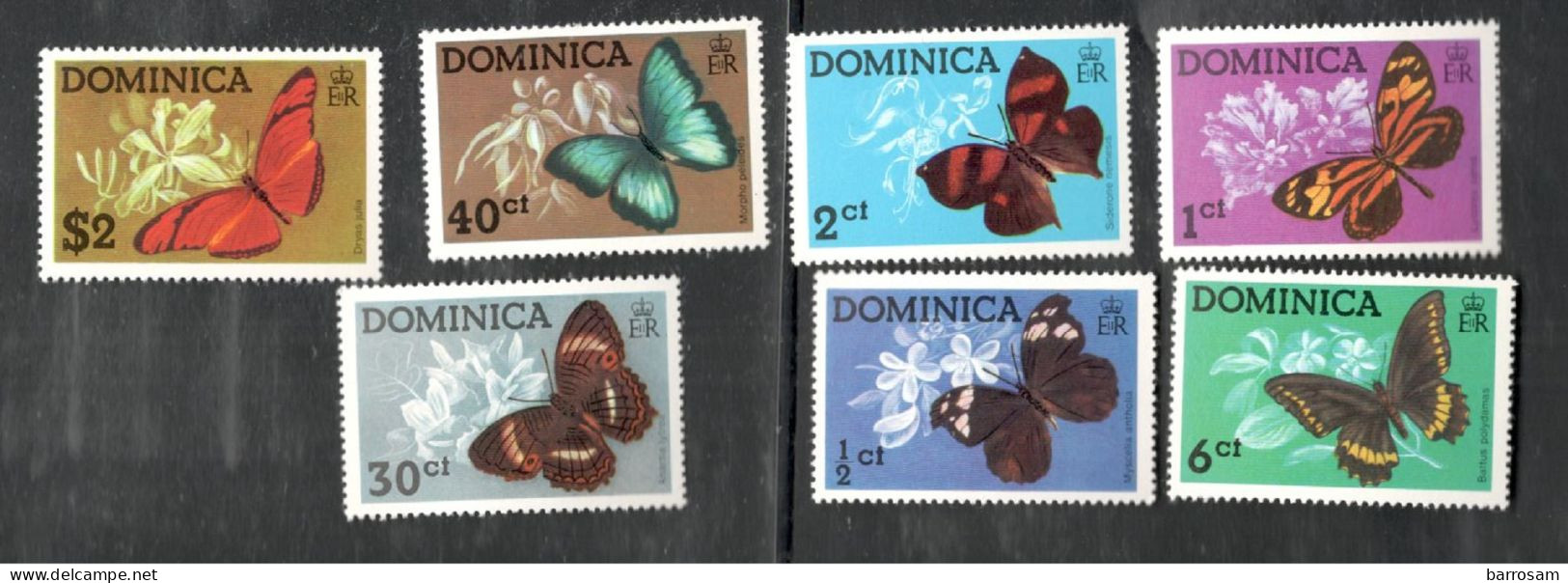 DOMINICA....1975:Michel 430-6mnh** BUTTERFLIES - Dominica (1978-...)