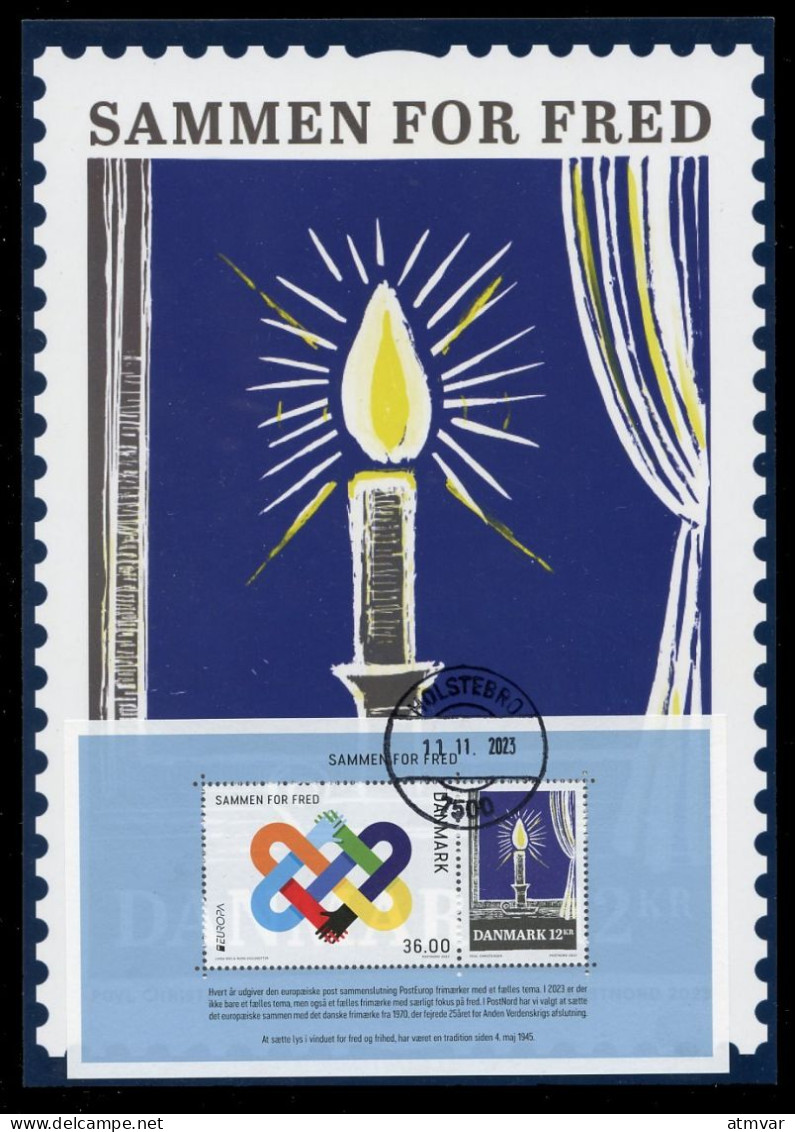 DENMARK (2023) Carte Maximum Card - EUROPA Sammen For Fred, Ensemble Pour La Paix, Together For Peace, Frieden, Paz - Maximumkarten (MC)