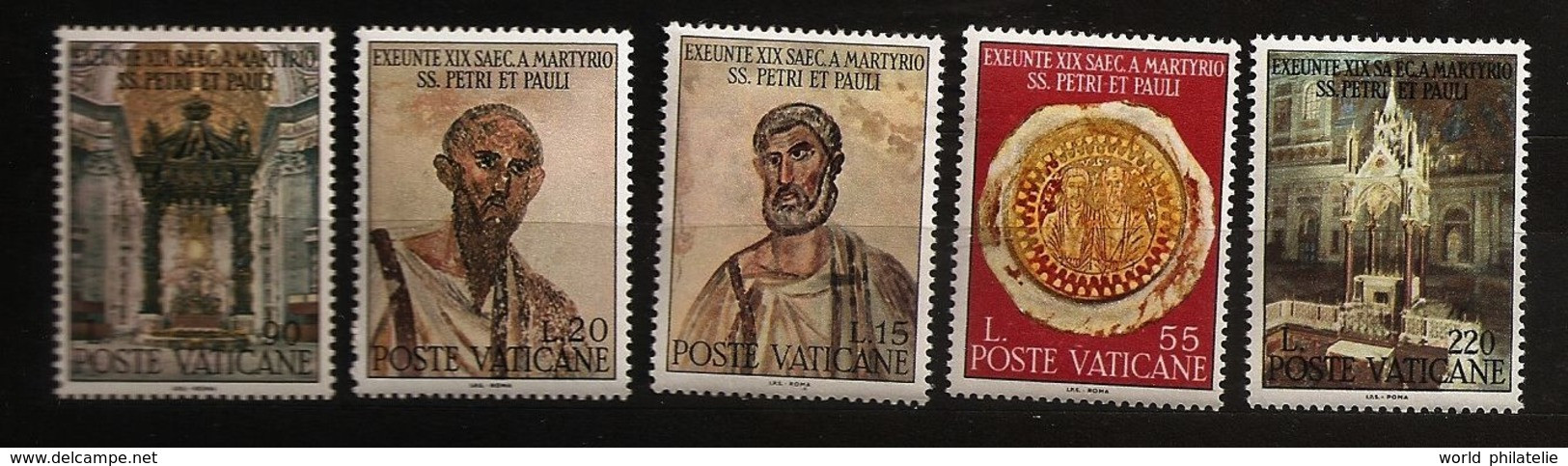 Vatican 1967 N° 466 / 70 ** Saint Pierre, Saint Paul, Sceau, Baldaquin De Bernini, Rome, Arnolfo Di Cambilo, Tabernacle - Neufs