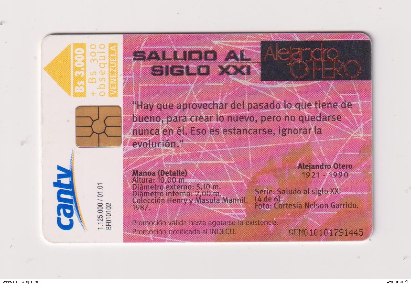 VENEZUELA  -  Sallido Al Siglo XXI Chip Phonecard - Venezuela