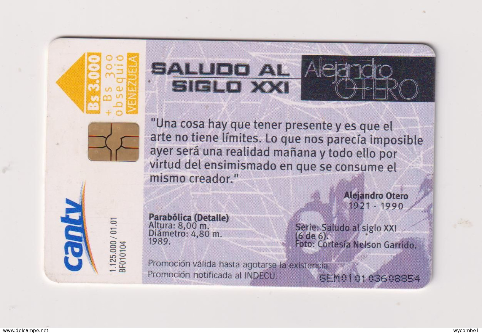 VENEZUELA  -  Sallido Al Siglo XXI Chip Phonecard - Venezuela