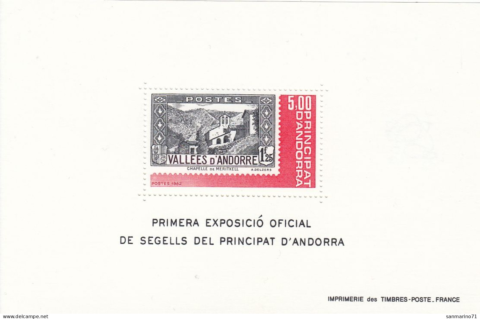 FRENCH ANDORRA Block 1,unused - Expositions Philatéliques