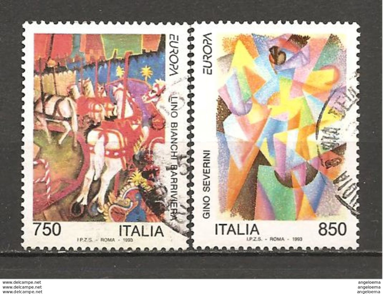 ITALIA ITALY - 1993 EUROPA (LINO BIANCHI BARRIVIERA E GINO SEVERINI) 2v. Serie Completa Usata - 1991-00: Used