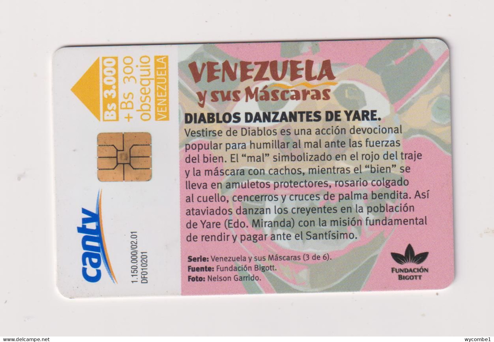 VENEZUELA  -  Diablos Danzantes De Yare Chip Phonecard - Venezuela