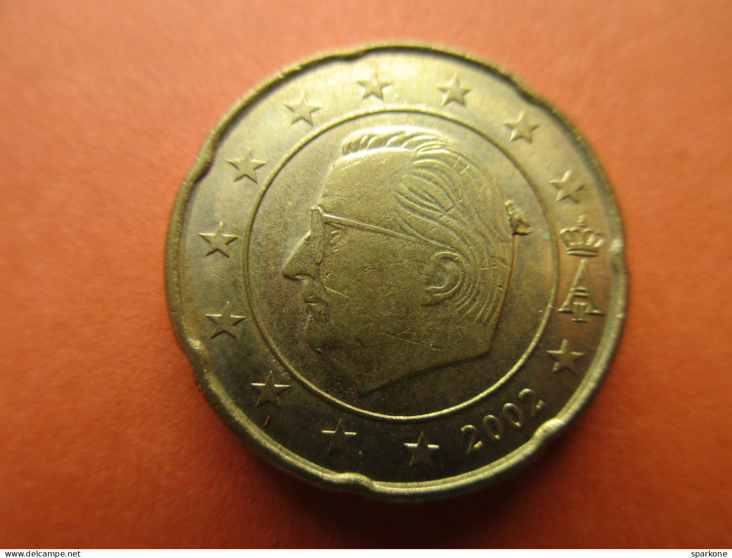 Rare €uro 20 Cts 2002 Faute Belgique - Surplus De Métal à L'arrière De La Tête Du Roi - Roi à Queue De Cheval - Belgien