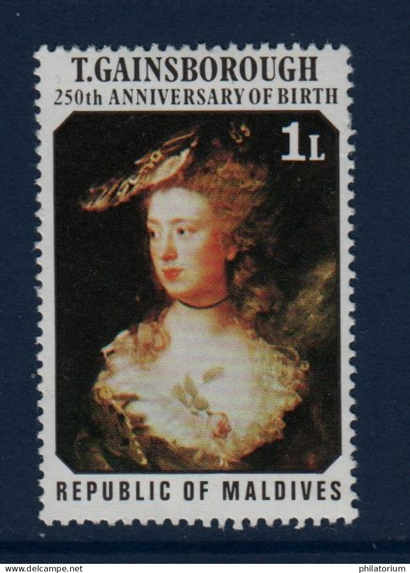 Maldives, **, Yv 641, Mi 702, SG 693, Gainsborough, Portrait De Mary, - Malediven (1965-...)